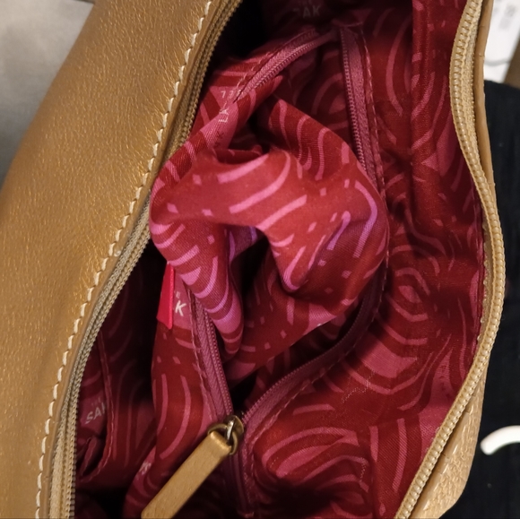 The SAK Pink Label Gold Pebble Leather Fringe Shoulder Bag. - Picture 13 of 16